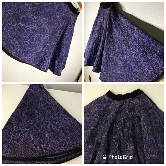 Vintage 50's Purple Quilted Full Circle Skirt, Rockabilly Swing Pin Up Sock Hop - Picture 4 of 16